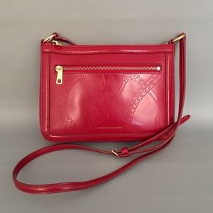 RALPH LAUREN Lipstick Red Leather Cross-body Bag